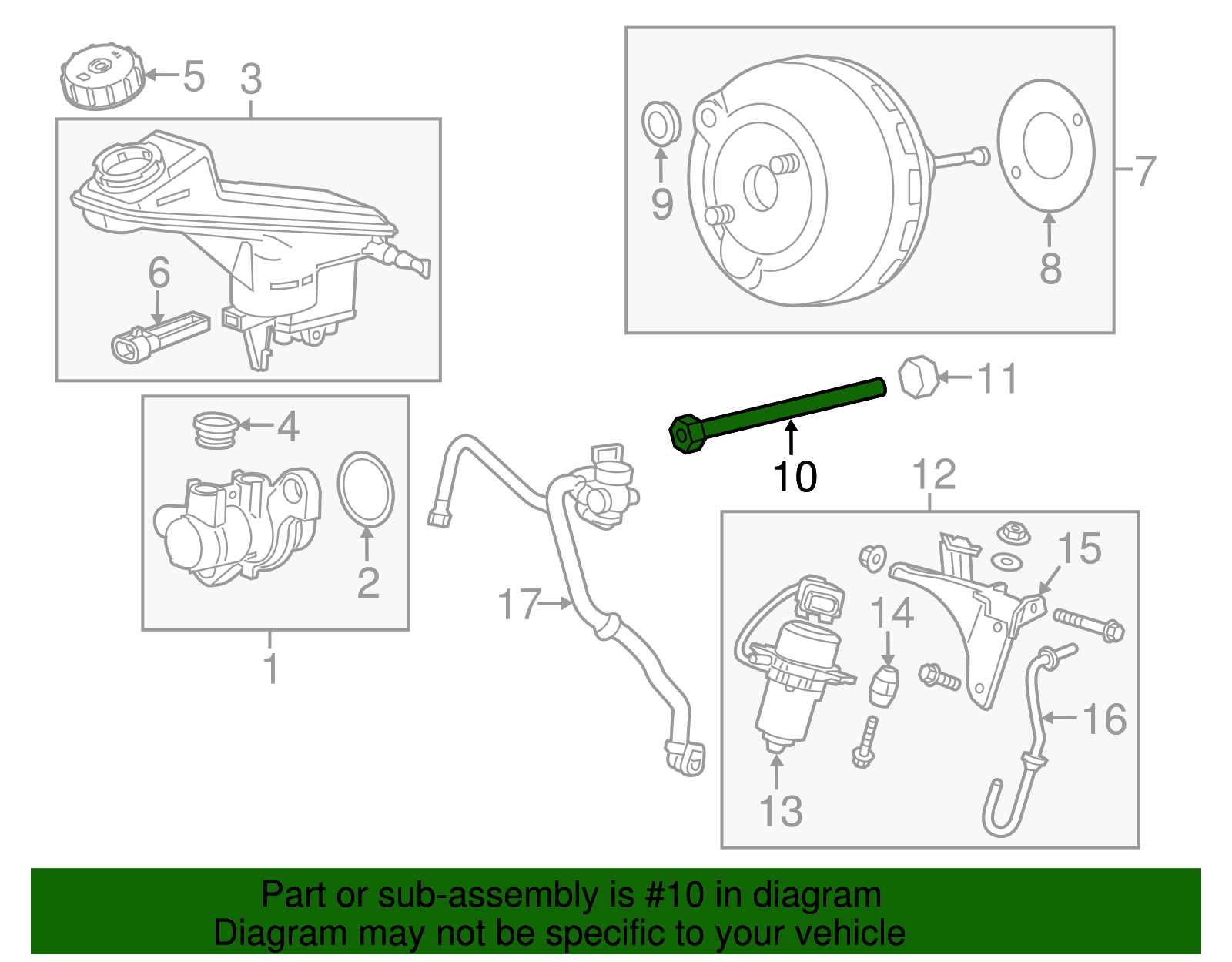 Power Brake Booster Bolt - GM (95977349)