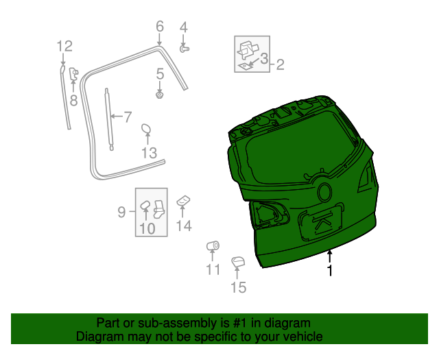 20132017 Chevrolet Traverse Liftgate 22813258 GM