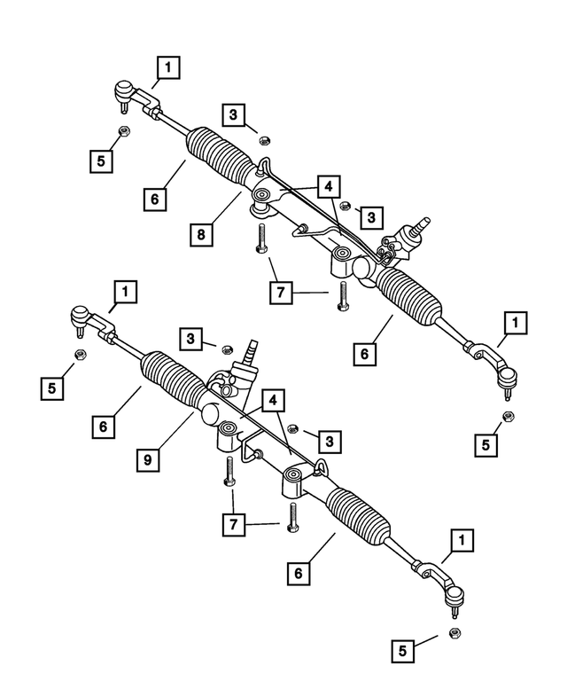 20022005 Jeep Liberty Steering Gear Rack 52128517AF Mopar Factory Parts