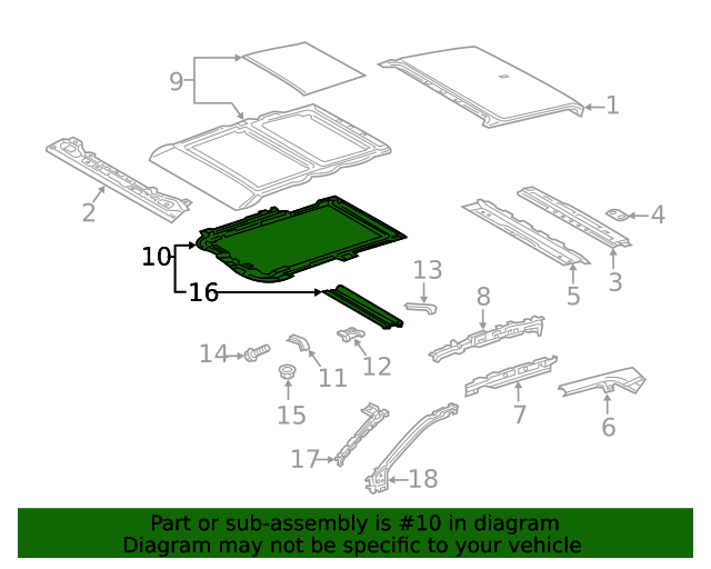 20192023 Toyota Sunroof Reinforced 6320242101B1 Toyota Parts