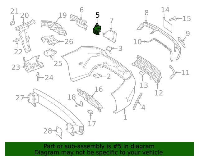 217-885-12-37 - Bumper Impact Absorber 2015-2021 Mercedes-Benz ...