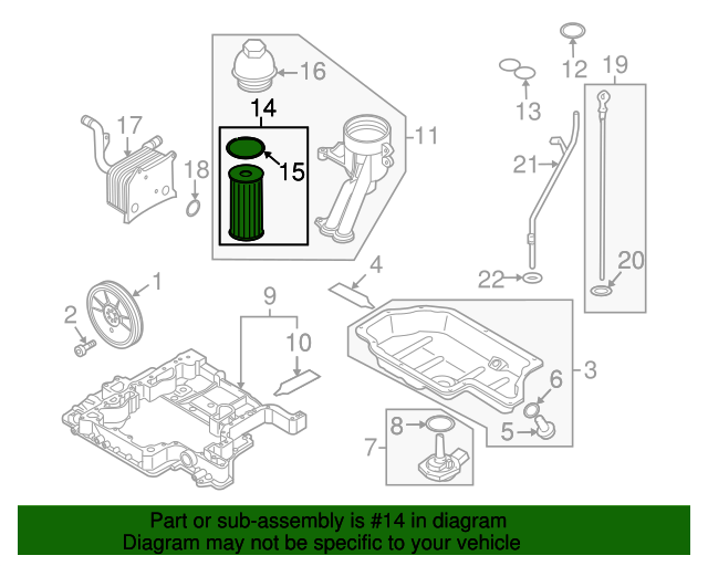 2008 2009 Volkswagen Touareg Oil Filter 079 198 405 E XportAuto