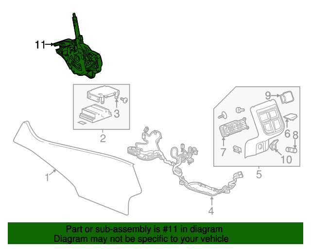 20142020 GM Automatic Transmission Shift Lever 13534683 GM Parts Center