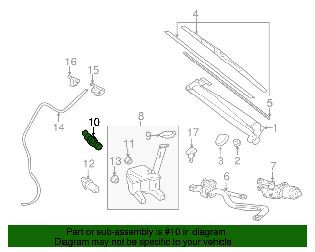 853300D121 Washer Pump 20142018 Toyota Yaris OEM Genuine Toyota