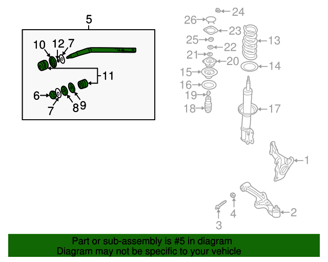20022005 Kia Sedona Tension Strut Bar 0K552 34130C QuirkParts