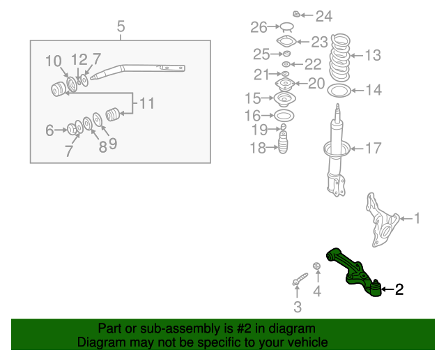0K55234350B Lower Control Arm 20022003 Kia Sedona Kia.Parts Store
