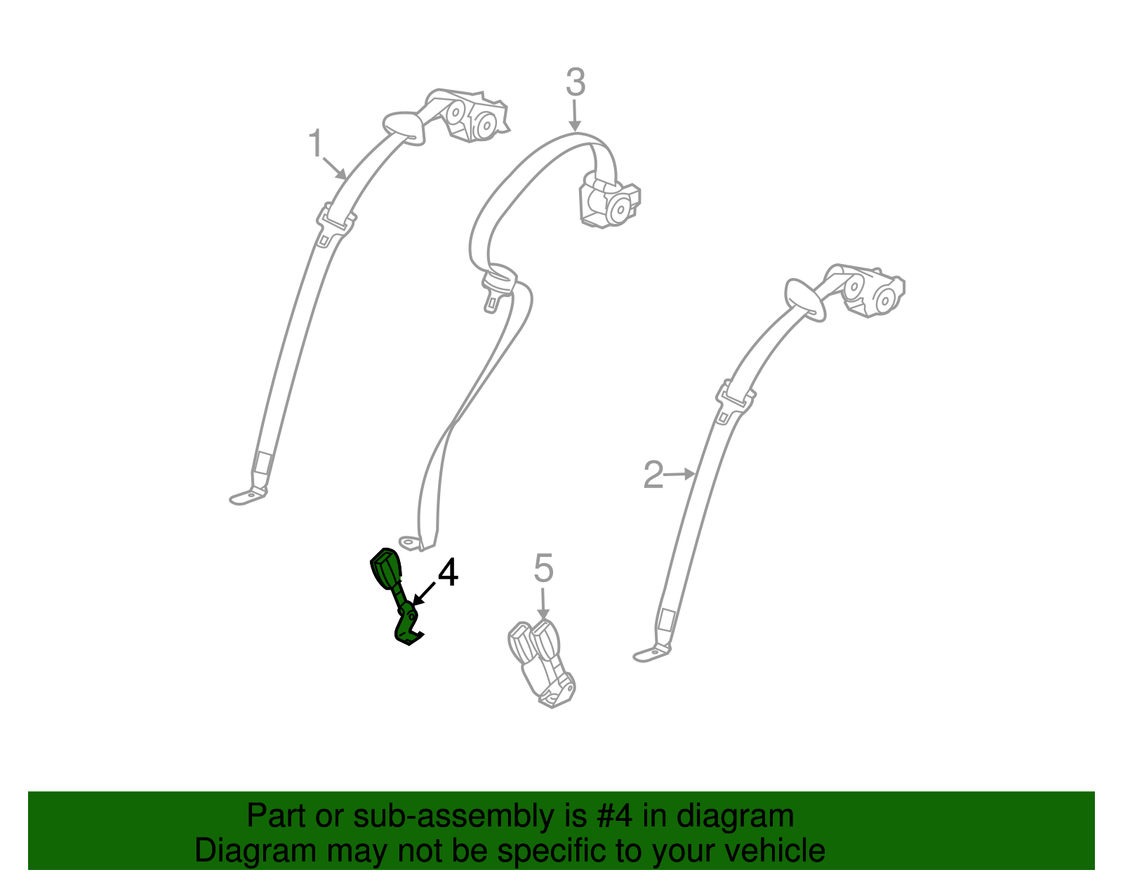 Belt Kit, R/Seat Center (Bkl Side)  *Left Cashme*Cashmere - Cadillac (89026045)