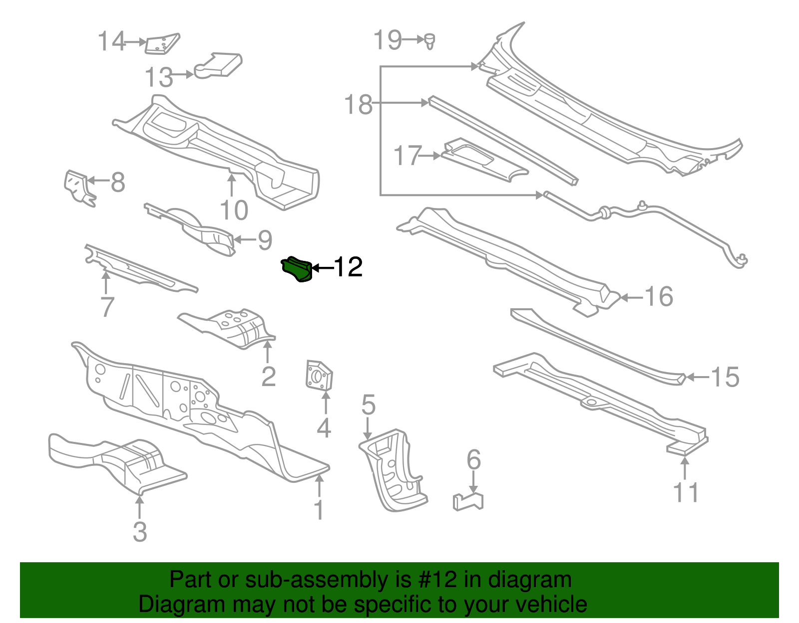 Plenum Lower Reinforced - GM (25657052)