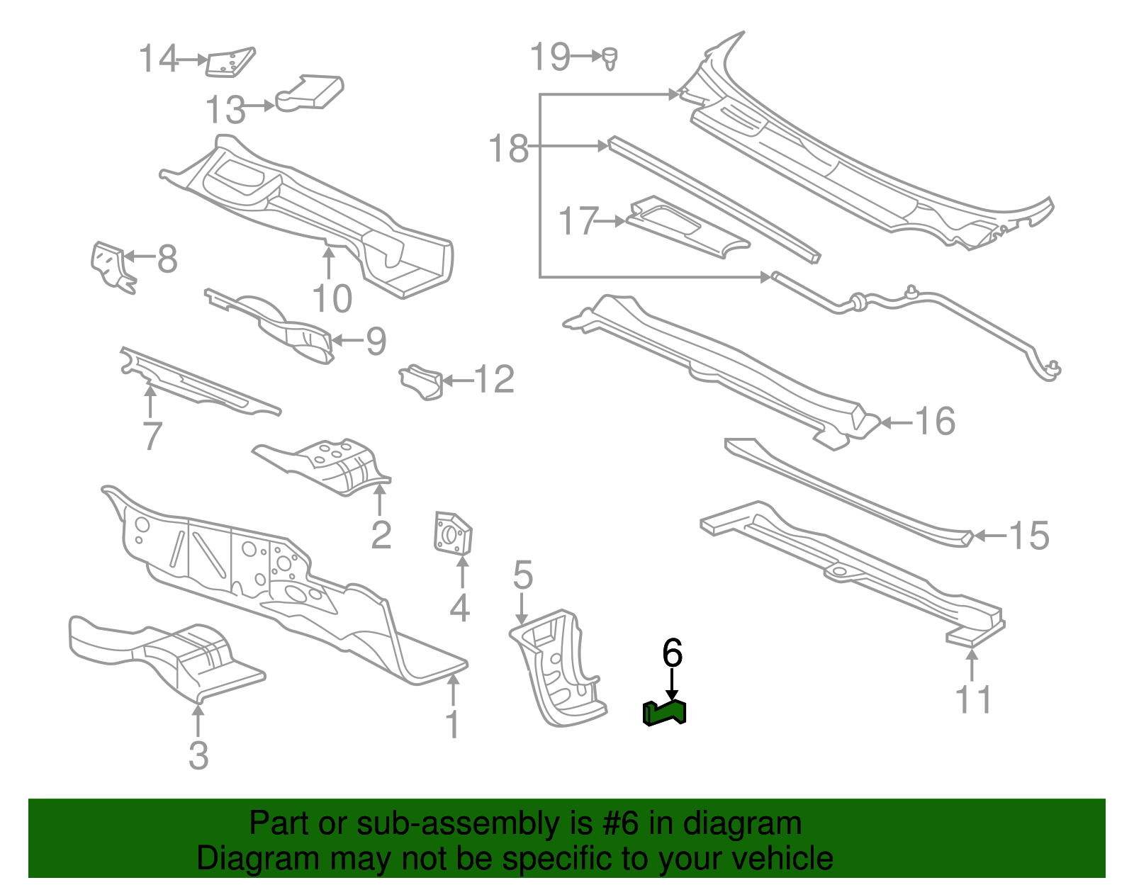 Passenger Side Body Hinge Pillar Inner Panel Reinforcement - GM (25687539)