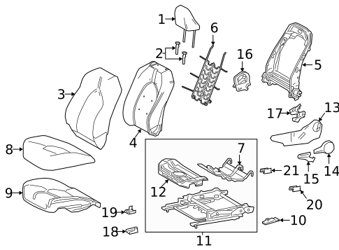 Driver Seat Components for 2019 Toyota Camry #1