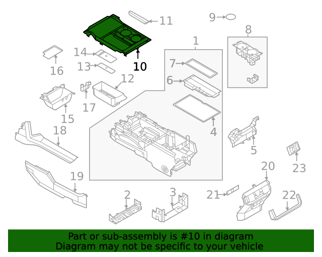 2021-2023 Ford Console Panel ML3Z-1504608-AF | OEM Parts Online
