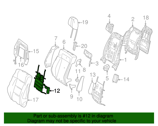 20102018 MercedesBenz Lumbar Support 0009105102 MB OEM Parts