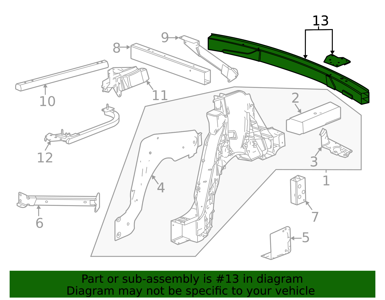 Rear Compartment Panel Rear Cross Bar - GM (87860576)