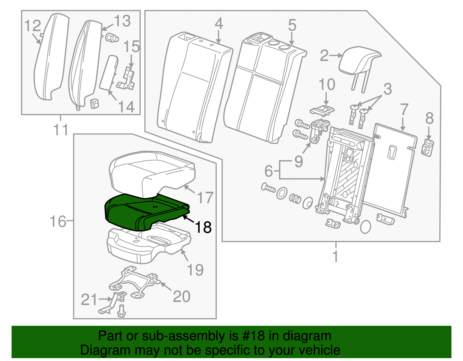 Passenger Side Rear Seat Cushion Pad - GM (95083358)