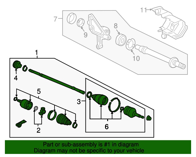 OEM 20032007 Honda Accord Drive Shaft Assembly, R 44305SDPA00