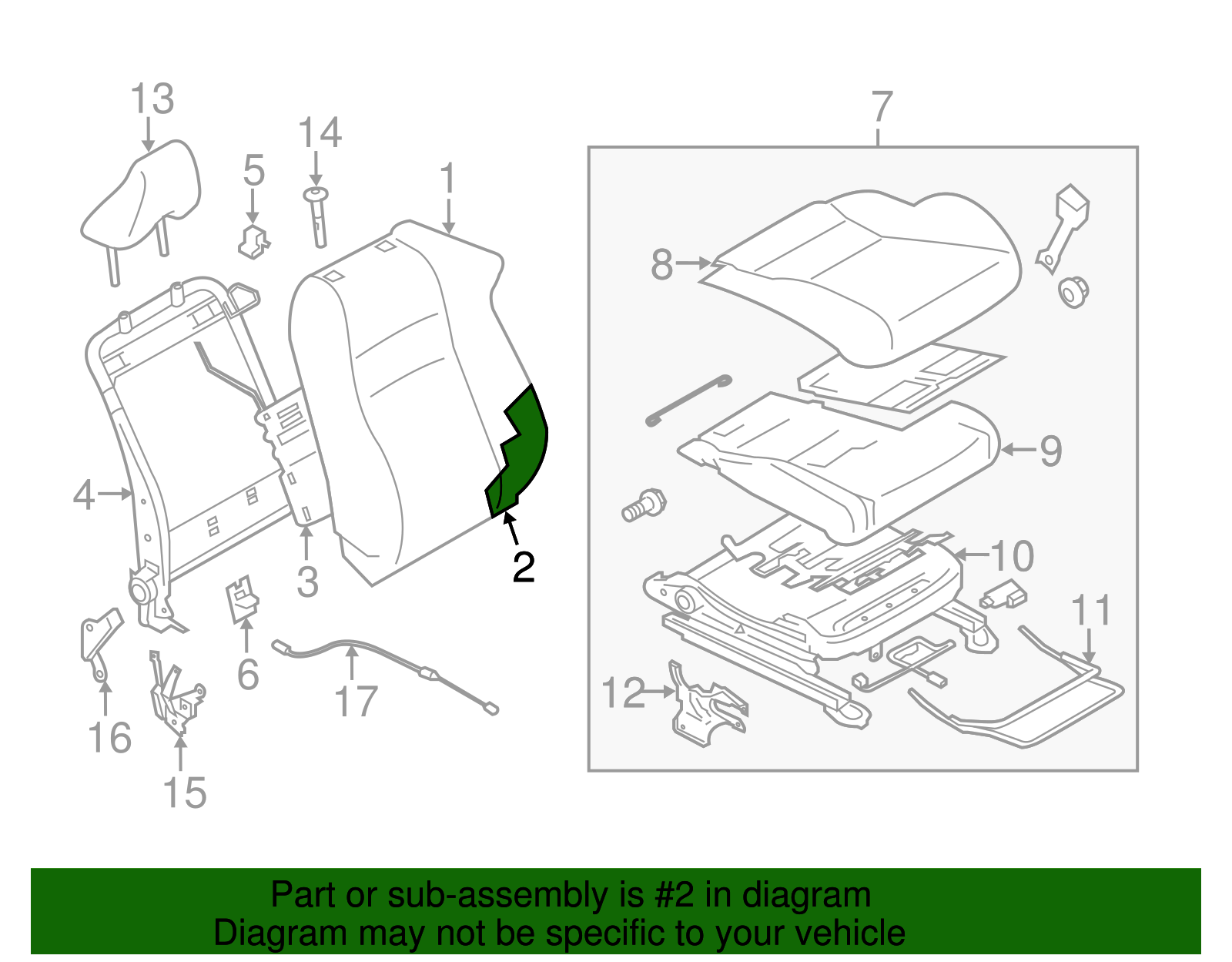 Seat Back Pad - Scion (SU003-04393)