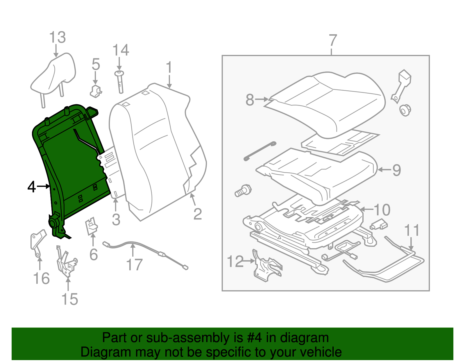 Seat Back Frame - Scion (SU003-04356)