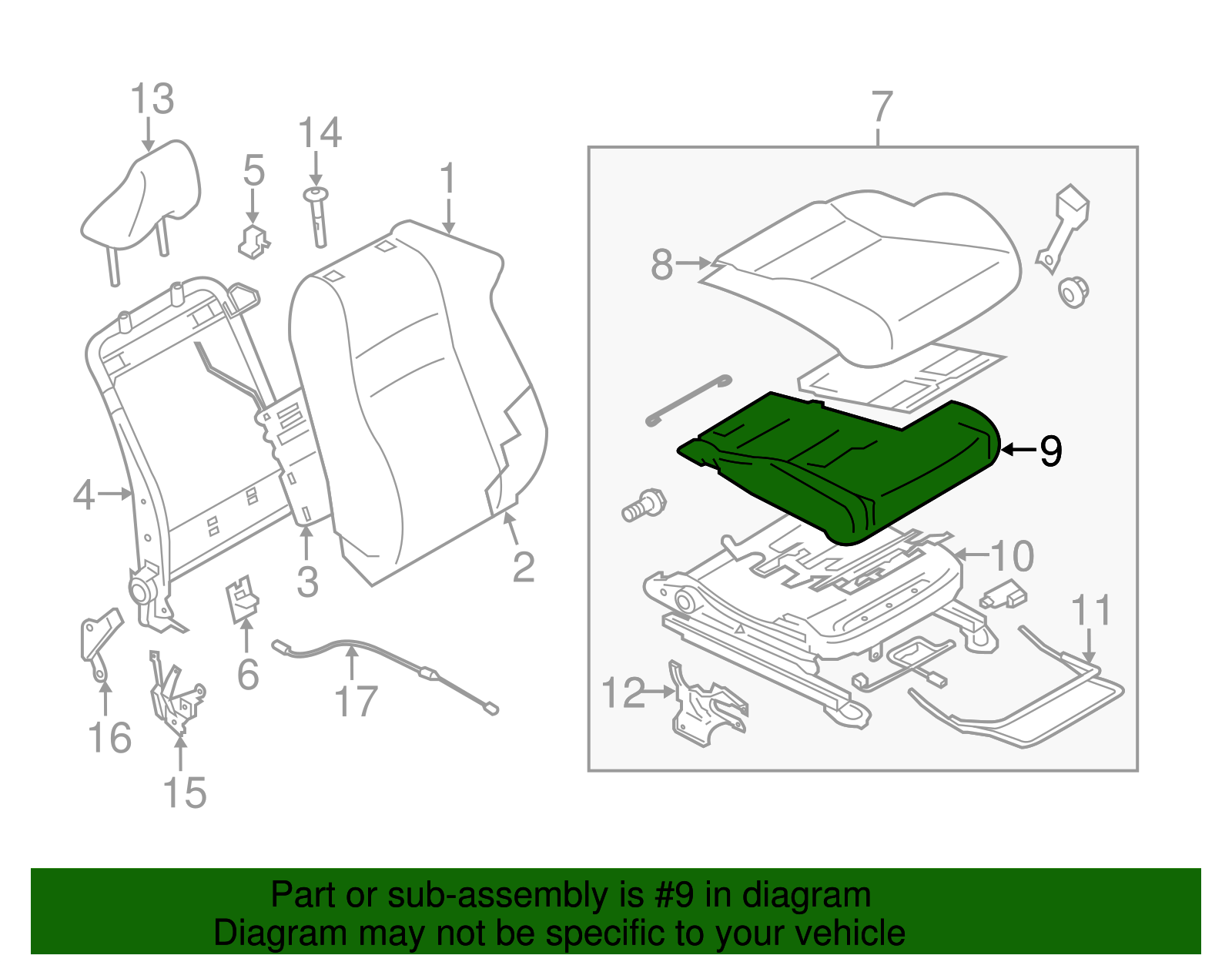 Seat Cushion Pad - Scion (SU003-04382)