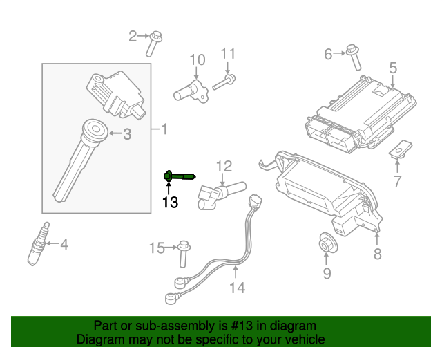 20132020 Ford Engine Crankshaft Position Sensor Bolt W712315S437 QuirkParts