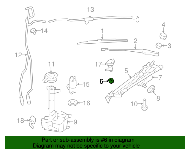 20072014 Mopar Windshield Wiper Linkage Bushing 68003831AA