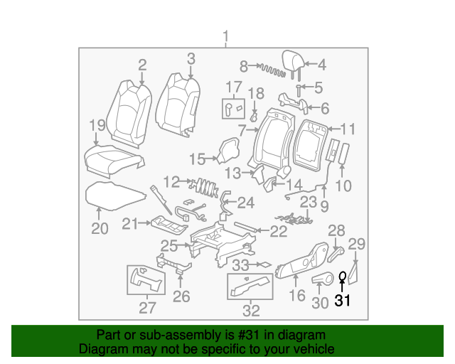 20072017 GM Dark Titanium Driver Seat Adjuster Vertical Actuator