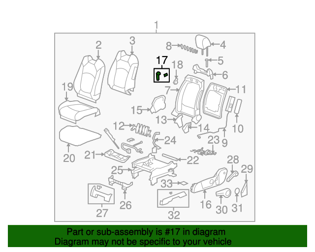 20092017 GM Dark Titanium Driver Seat Lumbar Support Actuator Lever 25941596