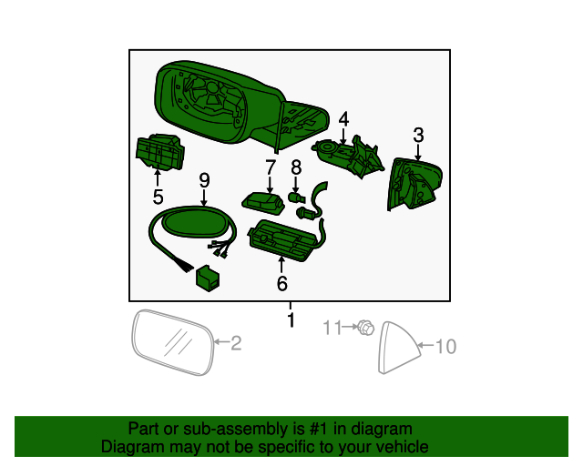 Genuine Mirror Outside for 2005-2006 Volvo V70 | Part# 30745196  
