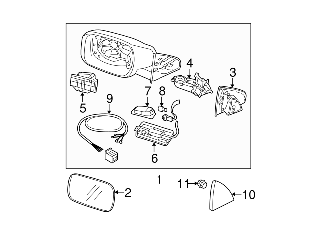 Genuine Mirror Outside for 2005-2006 Volvo V70 | Part# 30745196  
