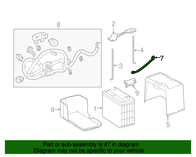 32600T2AA00 Cable Assembly, Battery Ground 20132017 Honda Accord