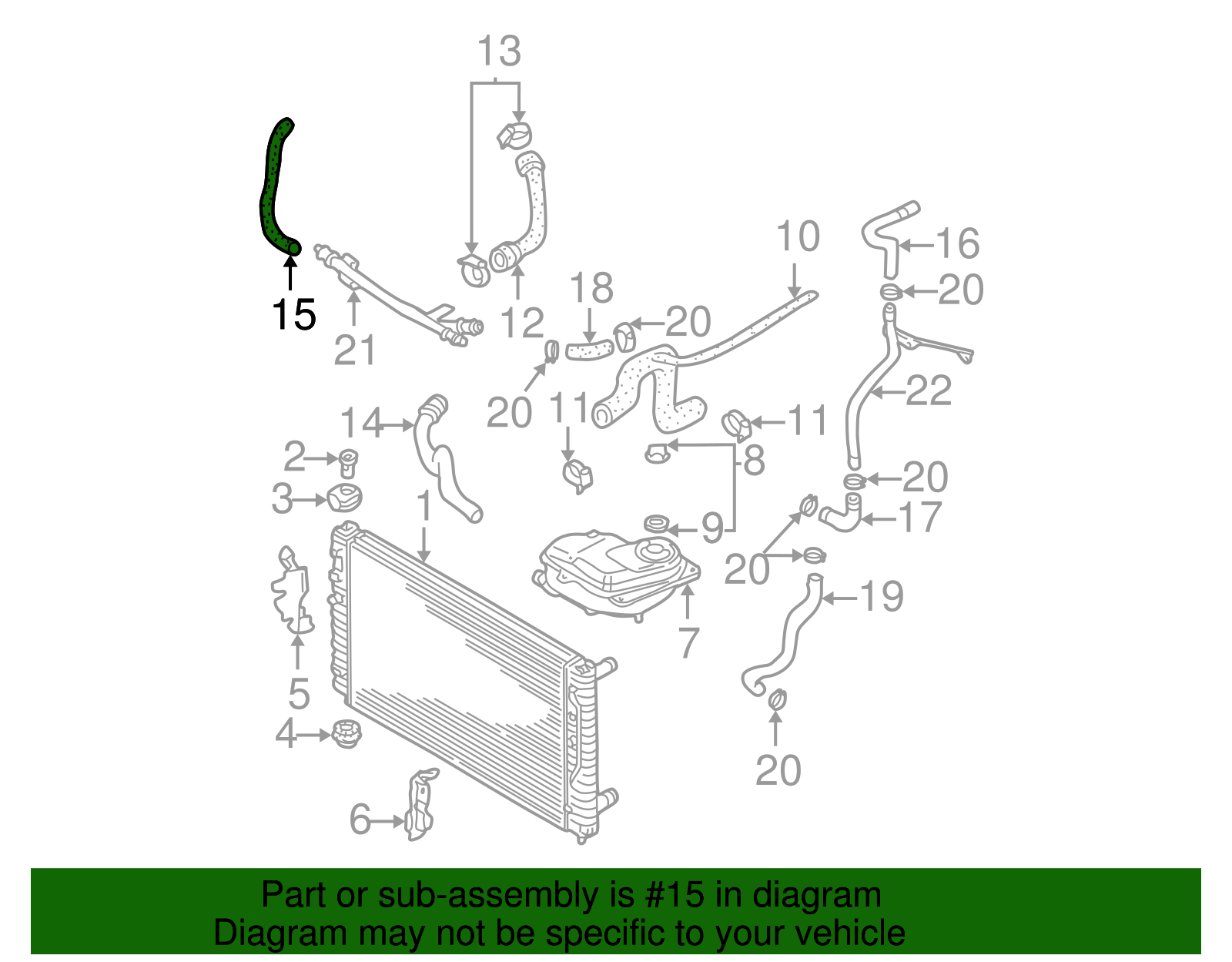 Lower Hose - Volkswagen (8D0-121-055-T)