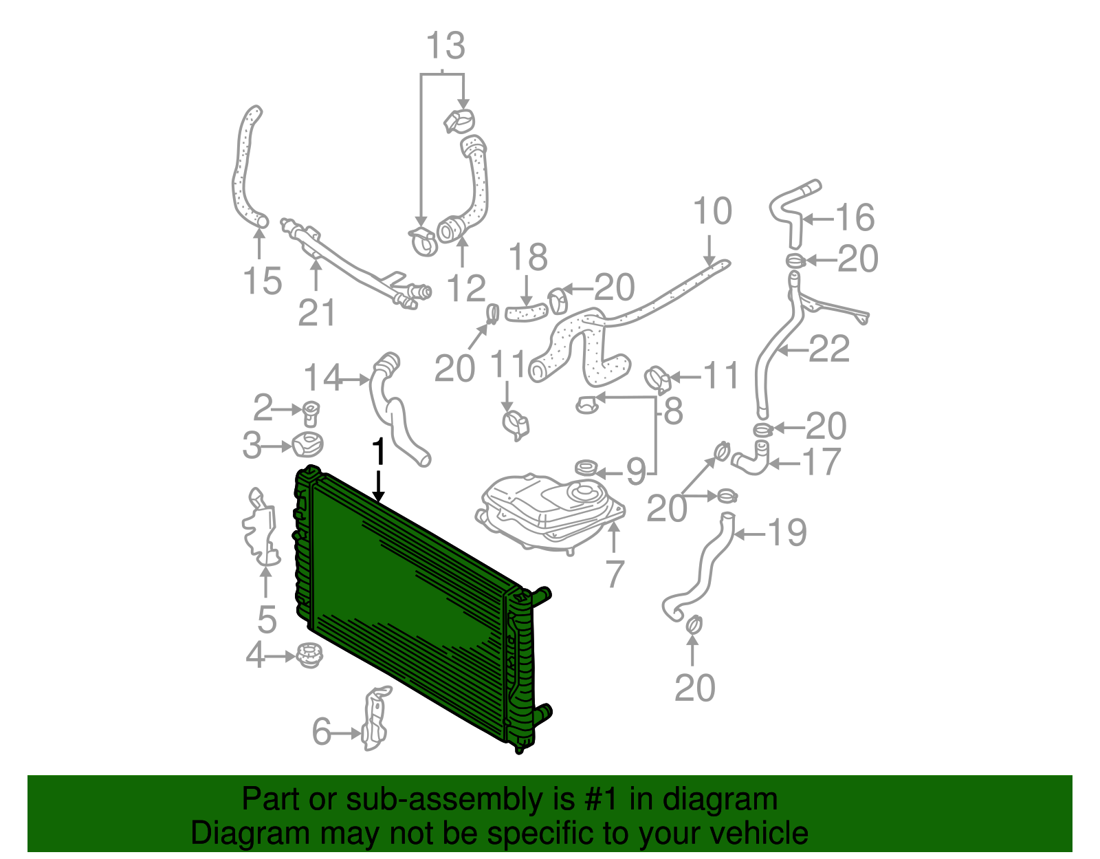 Radiator - Volkswagen (8D0-121-251-BB)