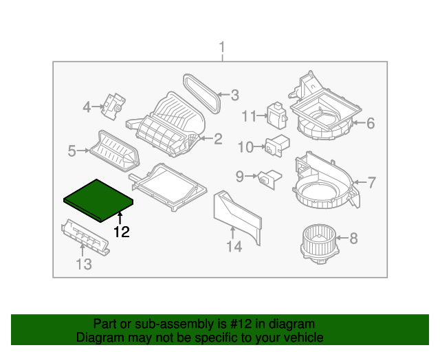 1UC79AC001 Cabin Air Filter 20112015 Kia Sorento Columbia