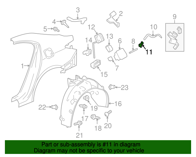 20152020 Acura TLX Grommet, Fuel Cap 74490TZ3A00 OEMAcuraPart
