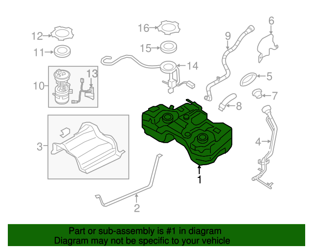 20142020 Nissan Rogue Fuel Tank 172024BA0C Nissan Parts Plus