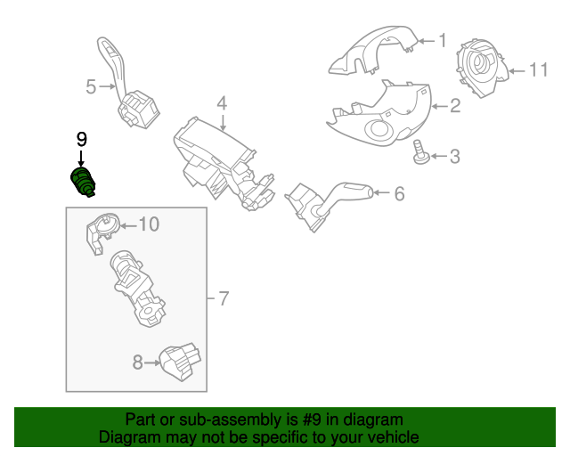 20132020 Ford OEM Ignition Lock Cylinder ES7Z11582A Ford Parts Center