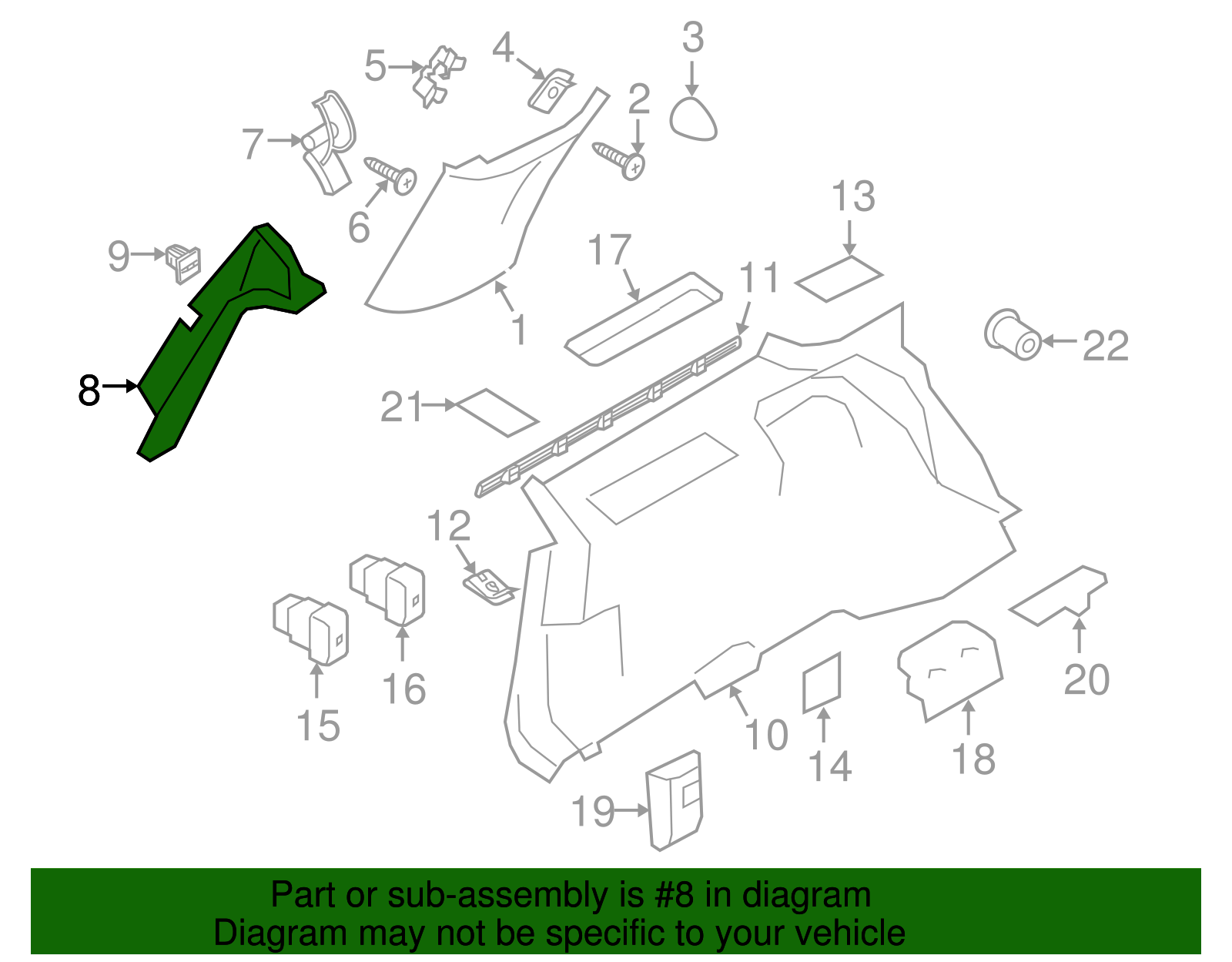 Rear Trim - Ford (GL7Z-4031011-AE)