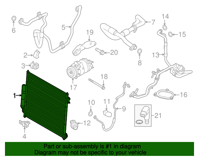 Genuine OEM Condenser Assembly Part# LR181384 Fits 2016-2023 Land 