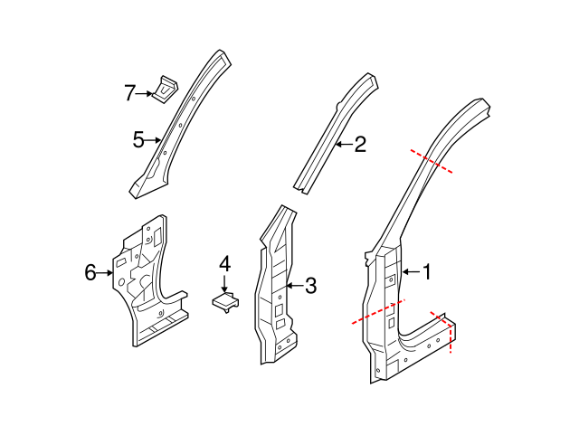 5311B792 - Hinge Pillar Reinforced Baffle Plate 2011-2023  