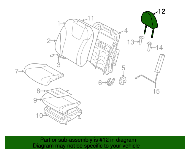 20142018 Subaru Forester Headrest 64061SG050VH Subaru Parts Plus
