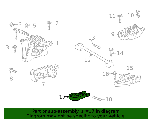2020-2024 GM Transmission Mount Strut 60005916 | TascaParts.com