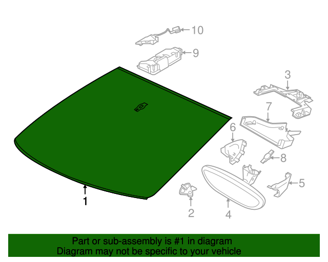 20112016 Porsche Cayenne Windshield Glass 95854111113 Sunset