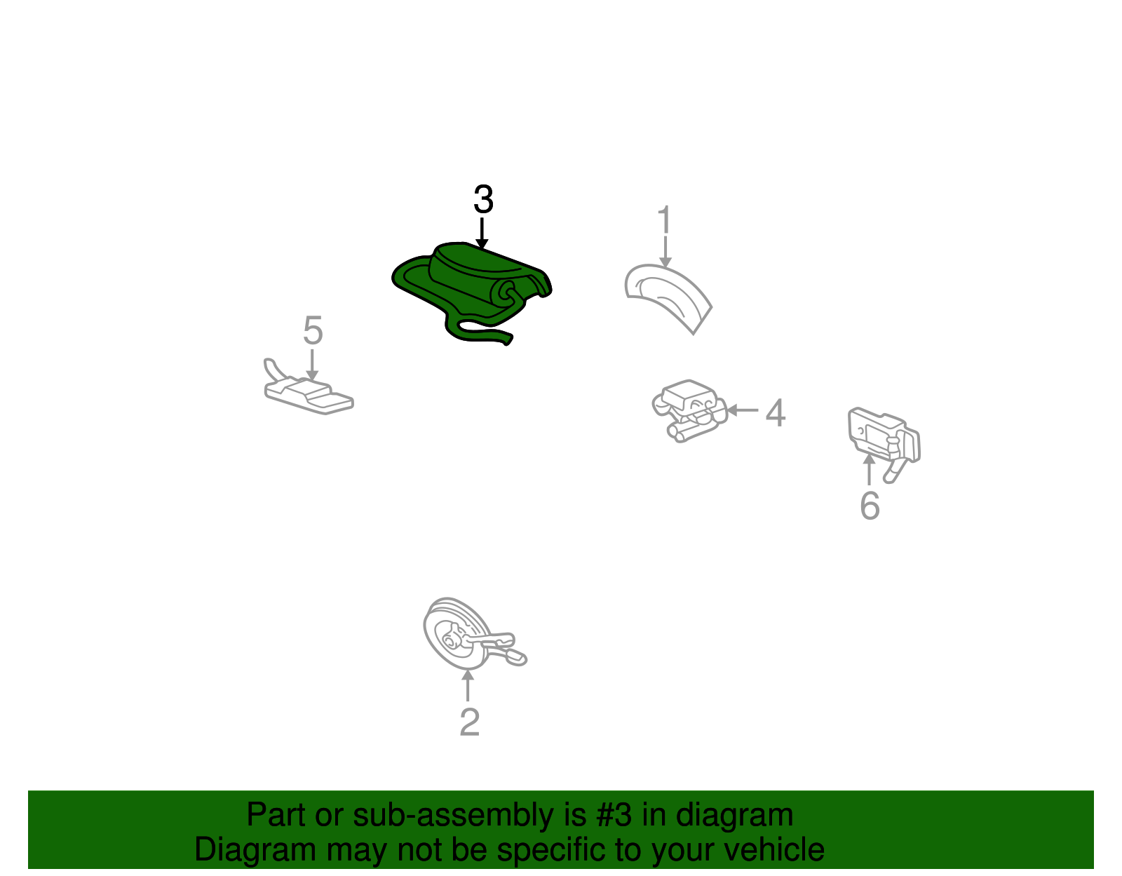 Passenger Air Bag - Ford (YF1Z-54044A74-AAB)