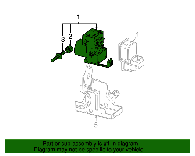 20072008 Pontiac Grand Prix Brake Pressure Modulator Valve Assembly with Electronic Brake