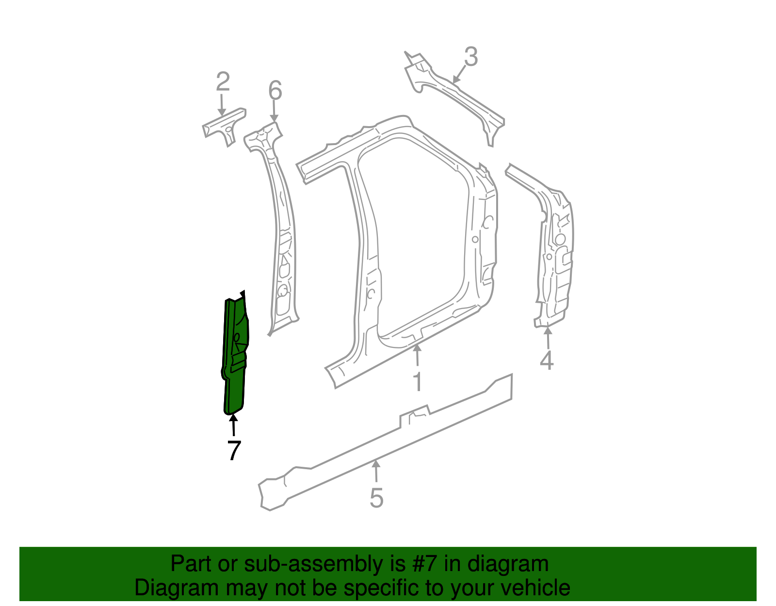 Pillar Reinforced - Ford (YL3Z-1624320-AA)
