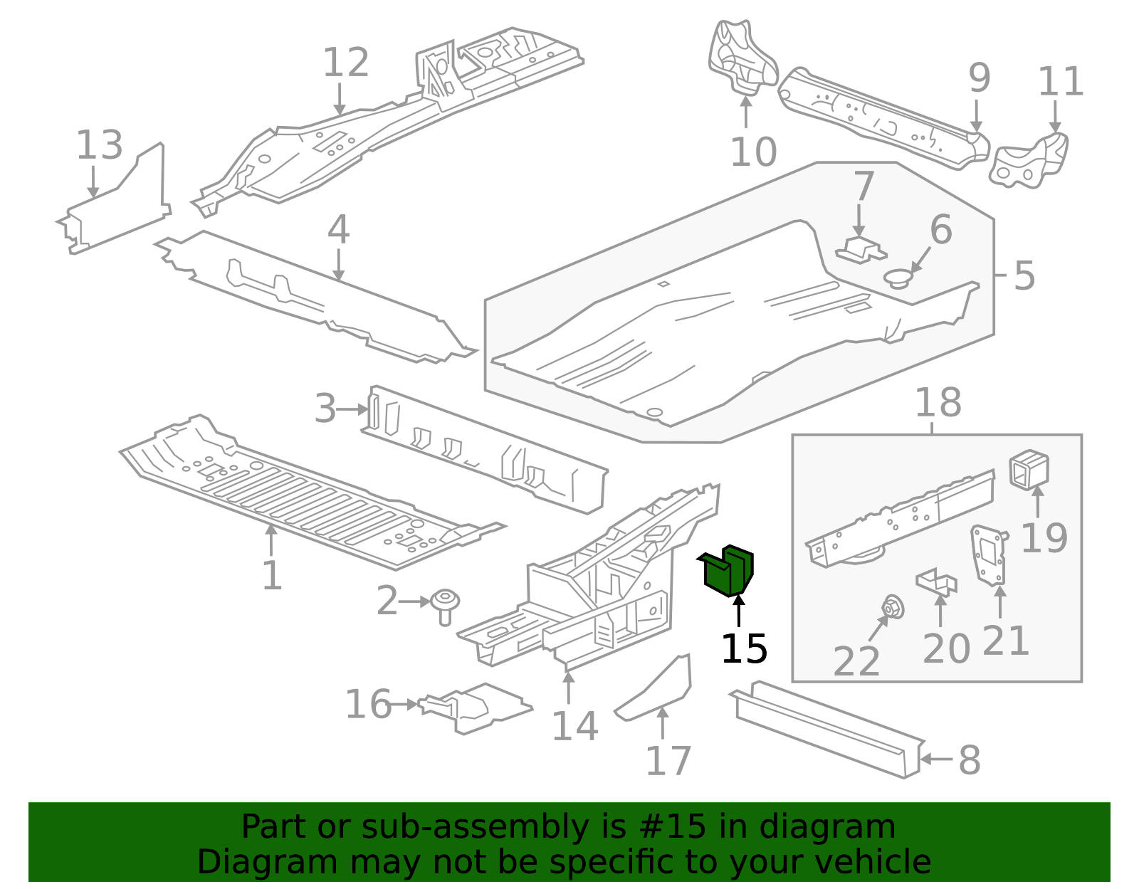 Driver Side Underbody Rear Cross Sill Extension - GM (84367293)