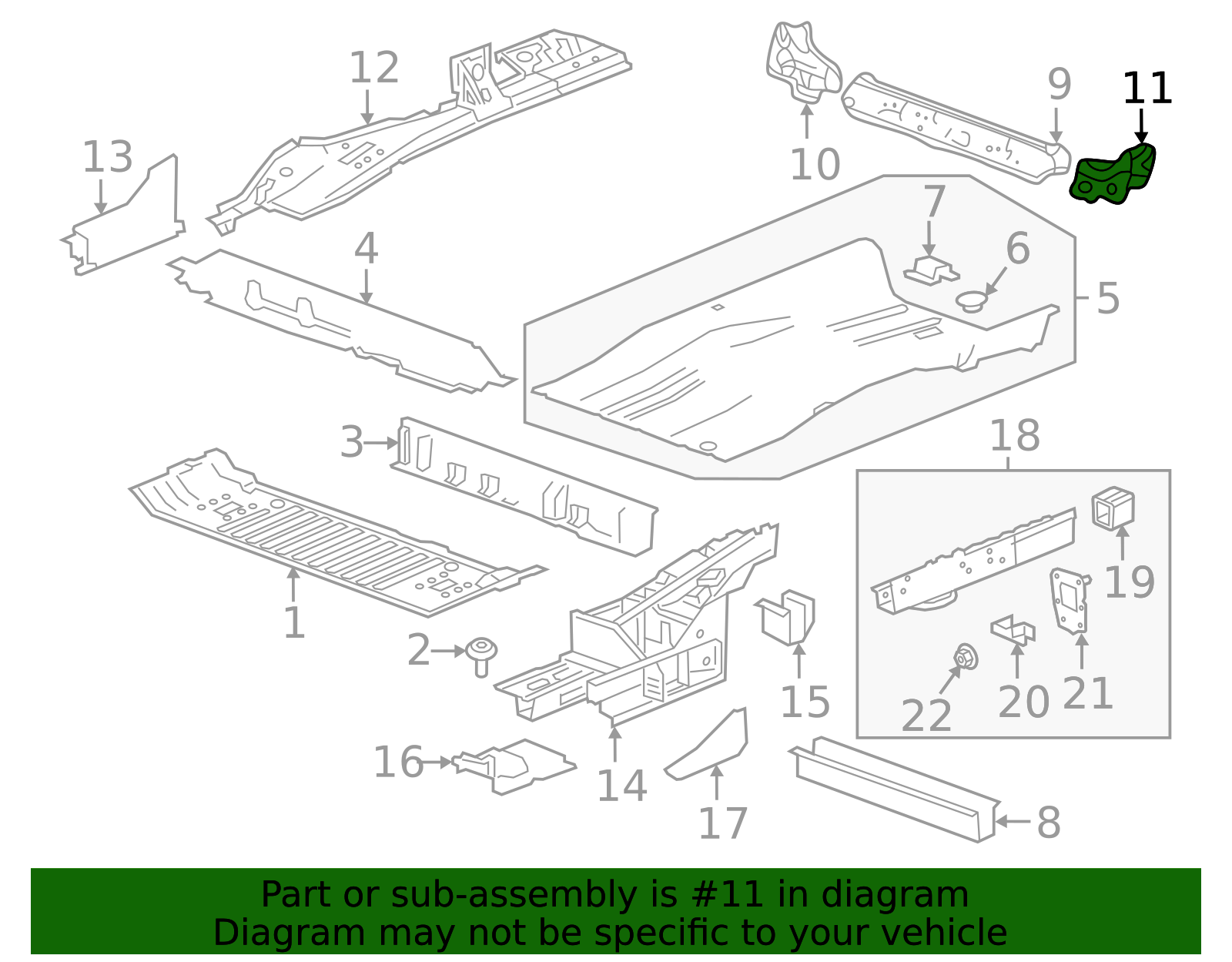 Floor Panel Number 5 Bar - GM (84451611)