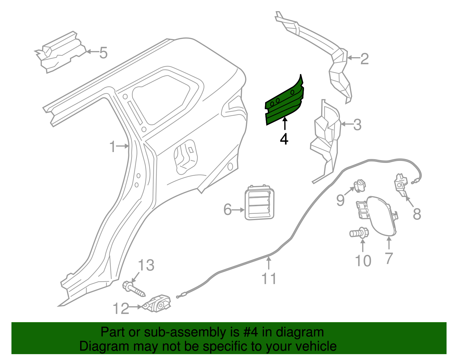 2014-2020 Mitsubishi Outlander Reinforced Panel 5301F628 | QuirkParts