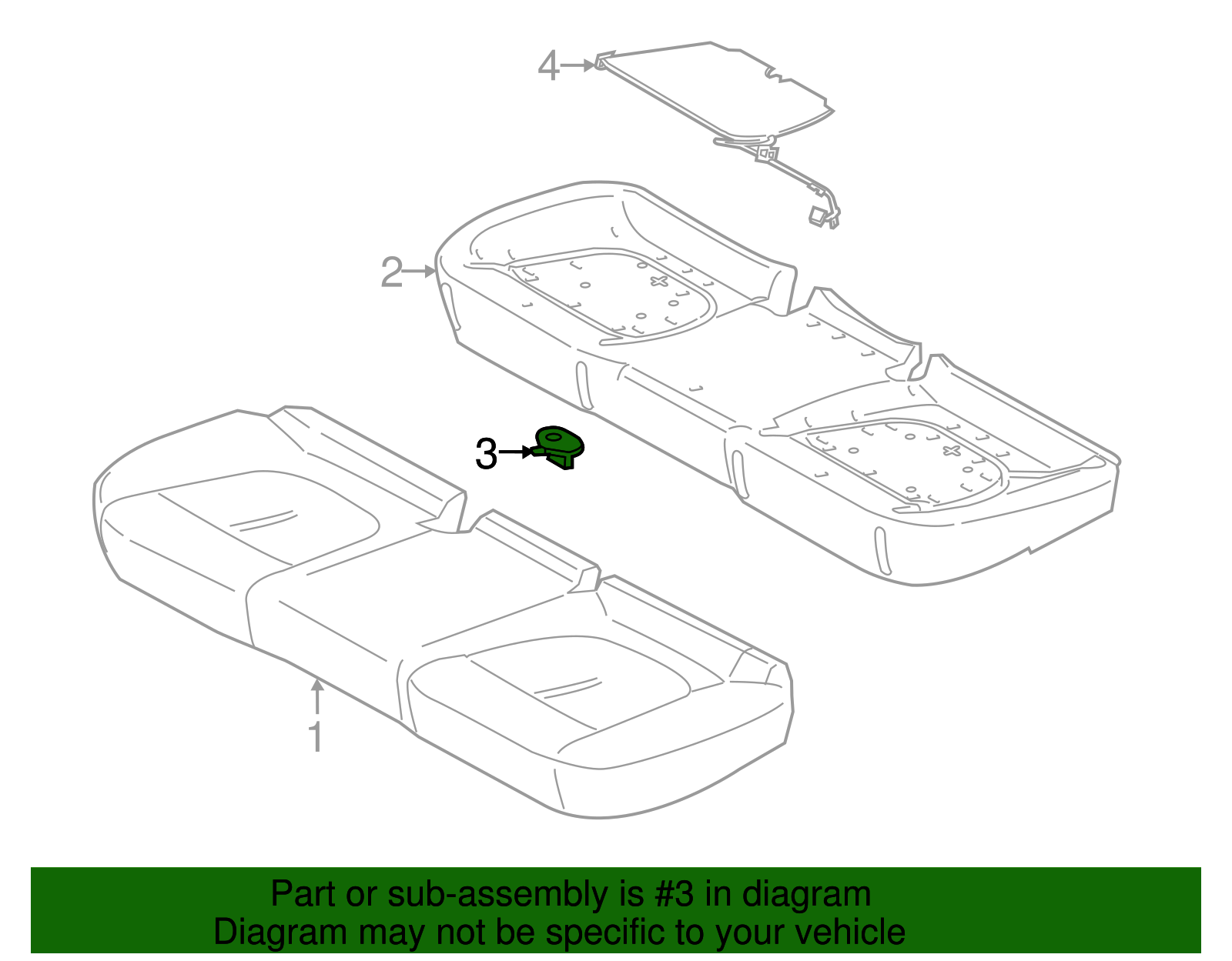 Seat Cushion Pad Retainer - Ford (XW4Z-54624A14-BA)