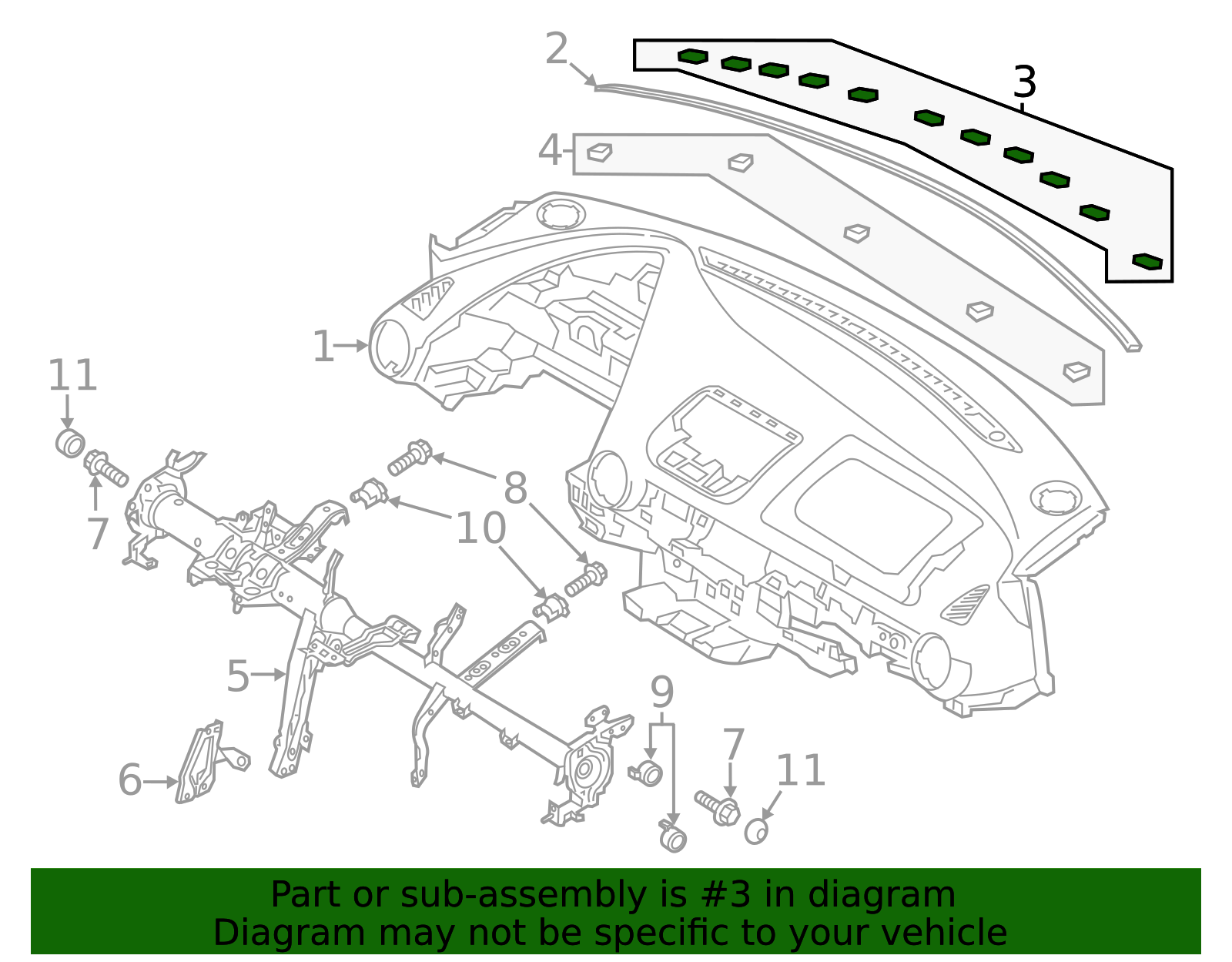 Instrument Panel Cushion - Scion (90118-WBA33)