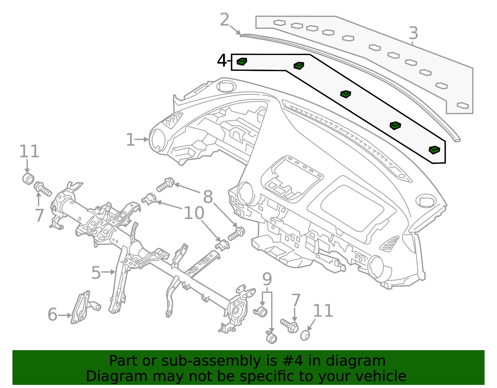 Instrument Panel Insulator - Scion (90118-WBA52)